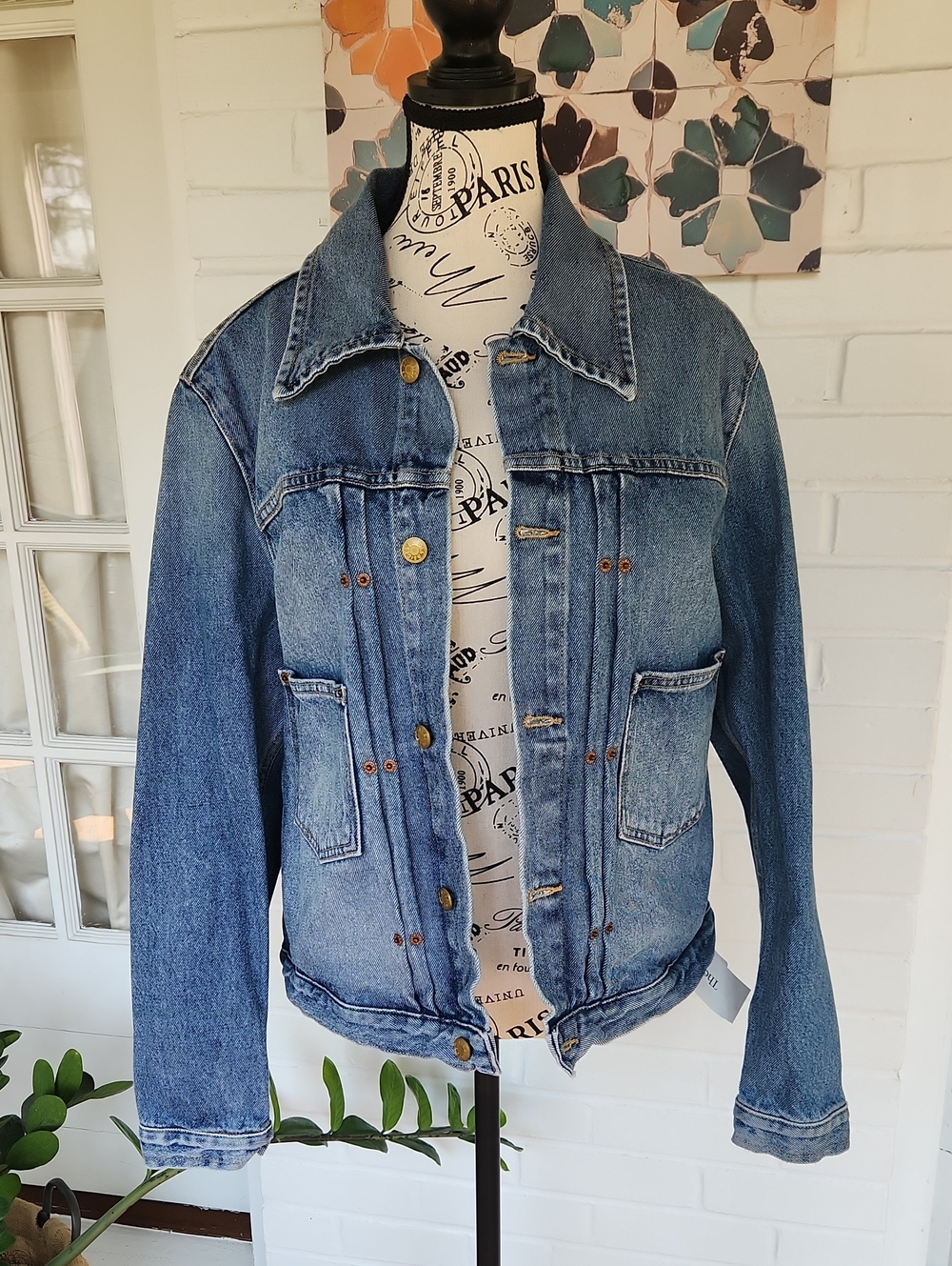 B Sides Jean Jacket 100% Cotton Made In USA SZ M